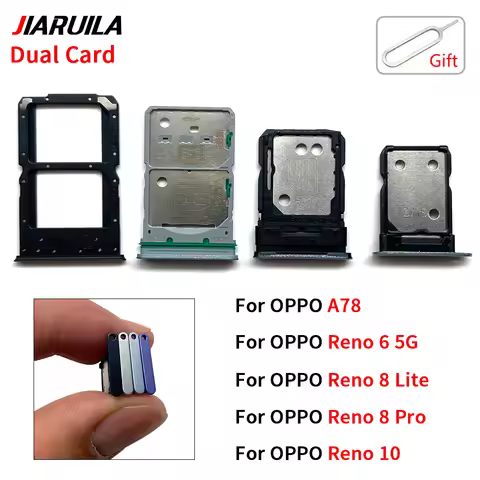 For Oppo A78 / For Reno 6 5G 8 Lite Pro 10 SIM Card Tray Slot Card Reader Holder Socket Replacement