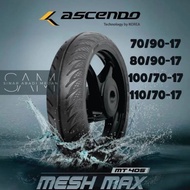 Ascendo Tubeless Motorcycle Tire Tubeless Mesh max Ring 17 Size 70/ 90-17, 80/ 90-17, 100/70-17, 110