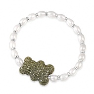 Vòng tay hạt gấu bông APM Monaco màu be