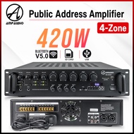 AmpAudio 420W Public Address Power Amplifier 4 Zone 70V 100V PA System 2U Rackmount