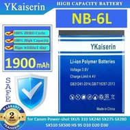 Camera Battery NB-6L 1900Mah For Canon Powershot Ixus 310 SX240 SX275 SX280 SX510 SX500 HS 95 D10 D2