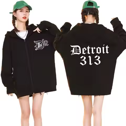 D12 Band Rapper Eminem Zipper Hoodie Detroit Michigan 313 Men Women Fashion Zip Up Hoodies Sweatshir