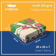 (Isi 20 pcs) Dus Kraft 20x20x7 Cetak/ Box Nasi Berkat Kondangan Dus Pesta Motif Selamat Menikmati Th