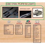 Proton X50 X70 side step side Steel plate with blue Led light