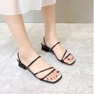 HITAM Khaliisma Latest Black High Hils Clariss Strap Women's Shoes