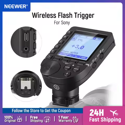 NEEWER QPRO-S TTL Wireless Flash Trigger Compatible with Sony 1/8000s HSS Large LCD Screen Slanted D