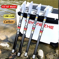 GHOTDA Short Sea Fishing Rods Fiber Telescopic Fishing Rod Carbon 1.8-3.6M Spinning Telescopic Fishi