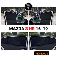 Magnetic curtain type 1 for Mazda 3 HB 2016-2019, Set of 4 standard car form panels, Anti-UV -