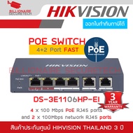 HIKVISION DS-3E1106HP-EI : 4 Port Fast Ethernet Smart POE Switch BY BILLIONAIRE SECURETECH