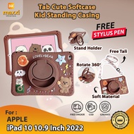 Apple iPad Gen 10 10.9 Inch 2022 A2757 A2777 A2696 Cute Softcase Rotate Case Standing Casing