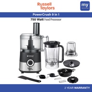 Russell Taylors FP6 Food Processor PowerCrush 9-in-1 1.5L 750W Blender , Kneader , Slicer , Grinder