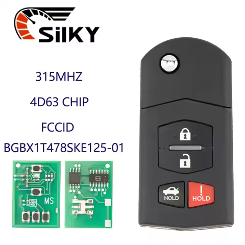 SilKY Flip Remote Car Key 315Mhz 4D63 Chip For Mazda 2 3 5 6 8 CX-7 CX-9 MX-5 BGBX1T478SKE125-01 CC4