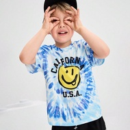 เสื้อยืดคอกลม เด็กผู้ชาย สบาย มินิมอล พิมพ์ลายไทย-ดาย