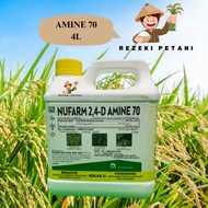 [ORIGINAL] 4L AMINE 70 NUFARM /Racun Rumpai 2,4-D/Keladi agas/Rumpai Herbicide/Setawar/Akar Ruas-rua