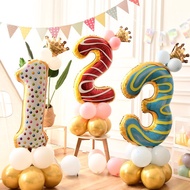 Number Large Size 【3PC】3D Foil Balloons Baby Kids Birthday Party Decoration Valentine's Day Decorati