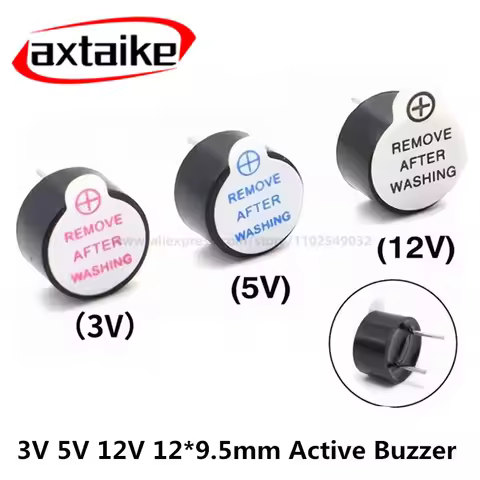 10pcs Active buzzer 3V/5V/12V Active Buzzer Magnetic Long Continous Beep Tone 12095 12*9.5mm TMB12A0
