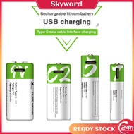 Premium Fast-Charging Type-C USB Charger | AA/AAA/C2/9V 1.5V Lithium Rechargeable Battery Charger | 