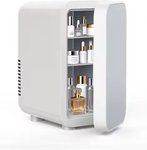 6L Mini Fridge for Skincare, Cosmetics, Food & Drinks - Cool & Warm, AC/DC Portable, Ultra-Quiet, Wh