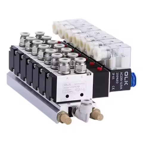 4V210-08 Pneumatic Solenoid Valve Block12/24V DC 110/220V AC Multi Option with Muffler Fitting Base