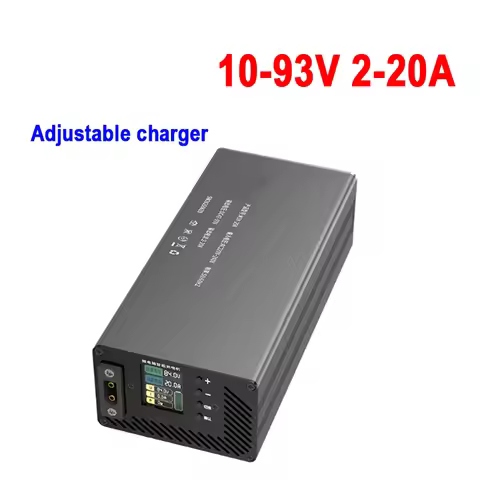 10-93V 2- 20A Adjustable Current Voltage Charger 87.6v 84v 58.8v 58.6v 54.6v 67.2v 71.4v 15A 10A 12A