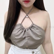 Silky Crossway Tank Top | Crop Tanktop Satin | TGA Fashion Grosir
