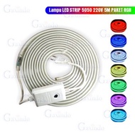 LED STRIP LIGHTS 5050 220V 5 METER RGB L5050 DECORATIVE LIGHTS ROOM DECORATION HOSE LIGHTS