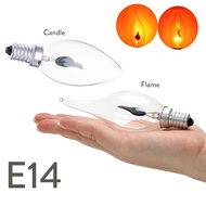 【 Price】Tenchamp E14 E27แบบไดนามิก Flicker เทียนเปลวไฟแอลอีดีหลอดไฟ Emulation Fire แสง3W AC220V หาง 