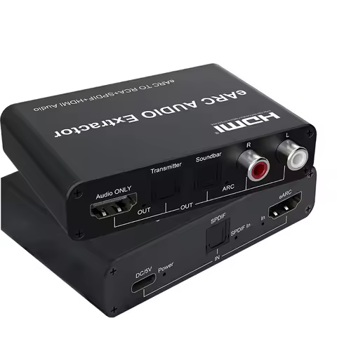 eARC/ARC Audio Extractor HDMI eARC to HDMI Audio+Optical+L/R out 7.1CH HDMI Audio Converter for TV S