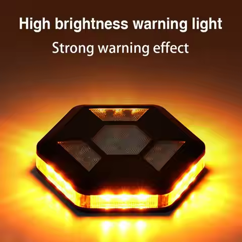 Rotating LED Magnetic Warning Light Flashing Rechargeable Signal Yellow White Light Traffic Safety F