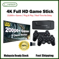 LiveTech HD Video Game Console 64G Built-in 10,000 Games Retro handheld Game Stick Wireless Controll