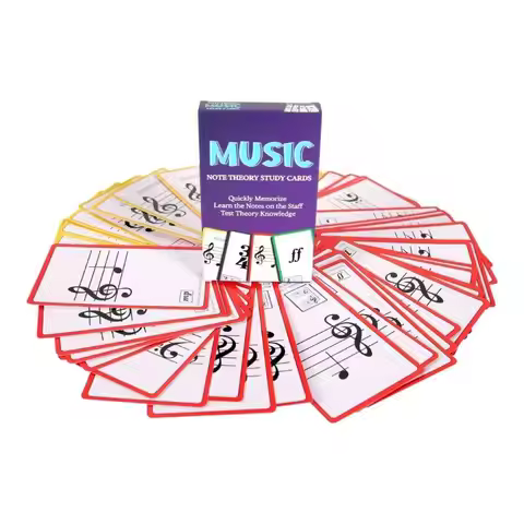 J7JF Colored Plate Paper Music Cards Piano Note Theory Flashcards