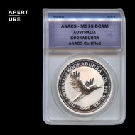 1996 Kookaburra 1oz ANACS MS70 Deep Cameo Silver Coin Perak Koin 1 oz