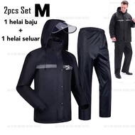 Rain Coat Long Jacket Rain Suit Double Layer Windbreaker Baju Hujan Motor Bike Bicycle Unisex Waterp