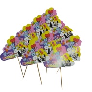 CAKE TOPPER HAPPY BIRTHDAY KARAKTER ISI 10 PCS / CAKE TOPPER HBD KARAKTER / HIASAN KUE KARAKTER / CA