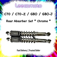 Honda C70 Bulat C70Z C70 Z GBO Petak GBOJ GBO J Rear Absorber Set - Chrome / Black Monoshock Mono Sh