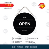open closed sign - papan tanda open close - wall signage open closed Akrilik Custom Signage