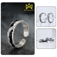 Silver ring for men and women with galaxy smoke pattern design, Merin playboy fashion, Korean style 