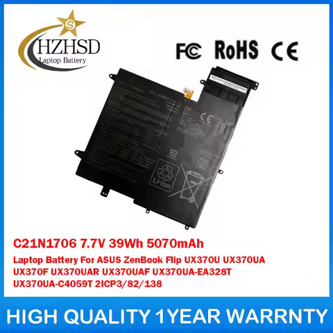 C21N1706 7.7V 39Wh 5070mAh Laptop Battery For ASUS ZenBook Flip UX370U UX370UA UX370F UX370UAR UX370