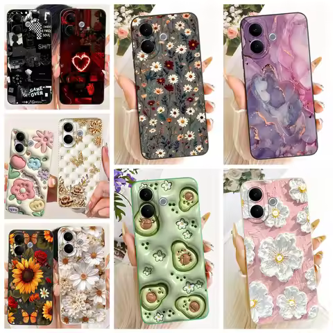 Floral Daisy Sunflower Fundas For Vivo V60 Lite V60 5G Phone Case Vivo V2530 V2511 Cover Liquid Sili
