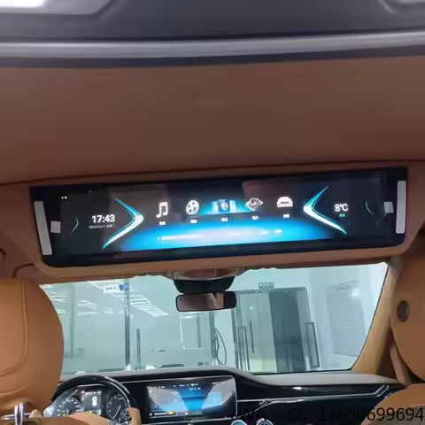 24-Inch Flip-Down Car Roof Display Curved Screen Android Ceiling Screen for Universal Vehicle HD IPS