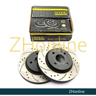 MAZDA 2, FORD FIESTA - FRONT NYCO 258mm DRILLED SLOTTED BRAKE DISC ROTOR (2pcs) NY-14-DF4966-P+