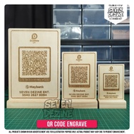 QR Code Engrave + Wood Stand, Duit Now, MaE
