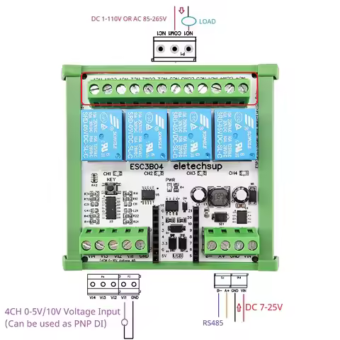 DC 9V 12V 24V 4AI-4DO 0-10V Analog Input ESP32 C3 Super Mini RS485 Relay Expansion Board Smart Home 