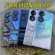 Glass Back Battery Cover For Honor 70 5G FNE-NX9 Rear Housing Door Panel Case With Camera Lens Repla