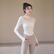 Yoga Clothes Long-Sleeved Chest Pad Fitness Tops Pilates Training Clothes