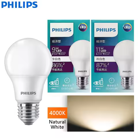 Philips Essential LED Bulbs 9W 11W E27 4000K Natural White Light EyeComfort 220V-240V Original LED I