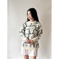 CUTE BEAR SWEATER KOREAN CARDIGAN SWEATHER KNIT PREMIUM QUALITY MOTIF