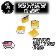 New Cell 2pcs 3.7v 30 35 40mah 501012 400909 451012 450911 401012 Polymer Lithium for tws earbud wat