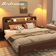 Simple 351.5m11.8m Economical Wooden Bed Owner Bedroom Nordic Real Wedding All Solid Wood Modern Ric