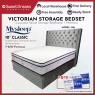 Victorian Bed Frame 1224 | Frame + 10" Orthopedic Mattress Bundle Package | Single/ Super Single/Queen/King Storage Bed | Divan Bed